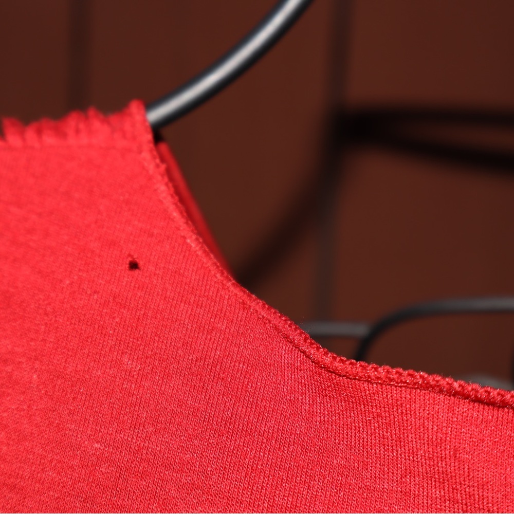 Max Studio Red Ruffled Tiered Body Con Dress - Picture 6 of 7